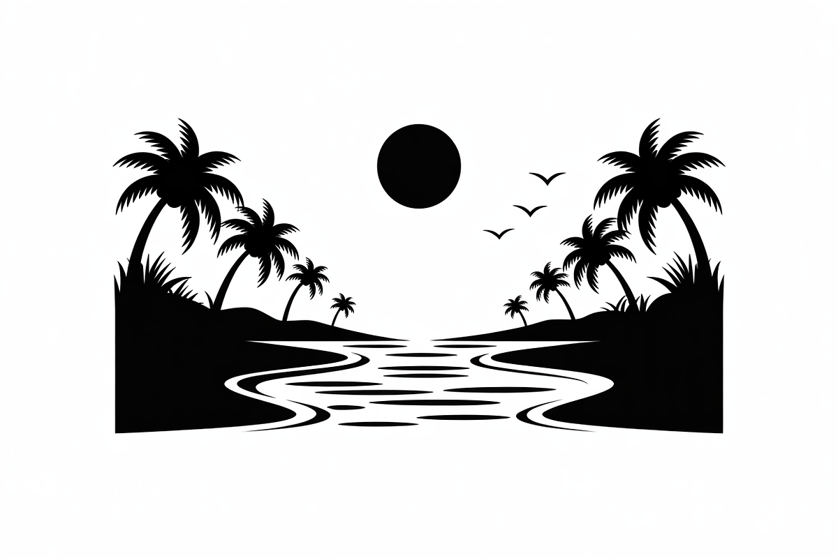 Scenic Sunset Over Tropical Beach |, an Illustration by Amazin_art (Photo 3 of 7)