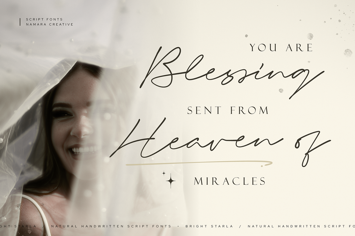 Bright Starla - Handwritten Script, a Script Font by Namara Creative Studio (Photo 3 of 13)