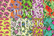 10 flower patterns, a Pattern Graphic by maxsokal (Thumbnail 1 of 2)