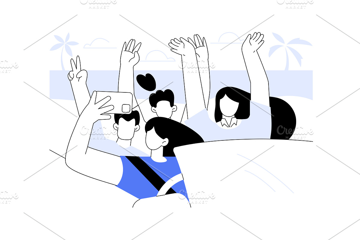 Summertime trip isolated cartoon, a Person Illustration by Visual Generation