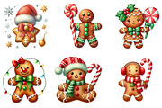 Watercolor Gingerbread Man Clipart, an Illustration by SinaCreation (Thumbnail 3 of 7)