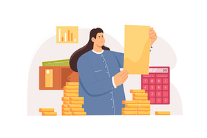 Calculation of income and expenses, a Finance Illustration by Flashvector