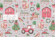 Christmas Farm seamless pattern, a Pattern Graphic by SirenaArt (Thumbnail 4 of 13)