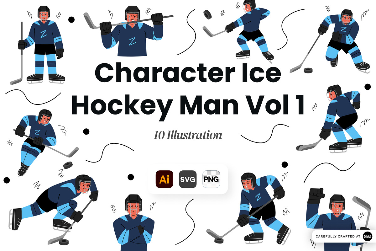 Character Ice Hockey Man Vol. 1, a Sport Illustration by SLAB! Design (Photo 1 of 3)