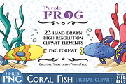 CORAL FISH - Digital Clipart, a Graphic by Purple Frog (Thumbnail 3 of 3)