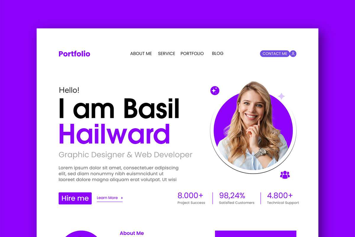 Portfolio Landing Page Web Template, a Landing Page Template by MightyDesign (Photo 2 of 8)
