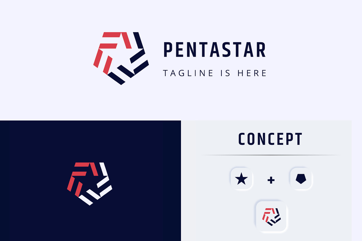 Pentagon Star Logo Template, a Branding & Logo Template by Izalsye (Photo 1 of 5)