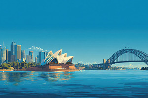 City skyline with famous landmarks, a Photo by Beautiful things