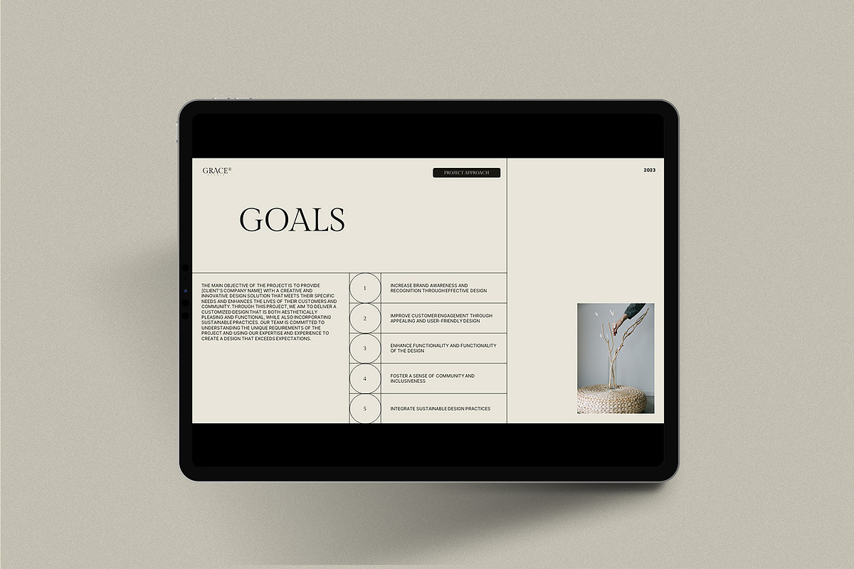 Grace Brand Proposal - Google Slide, a Presentation Template by Sixtemp (Photo 4 of 7)