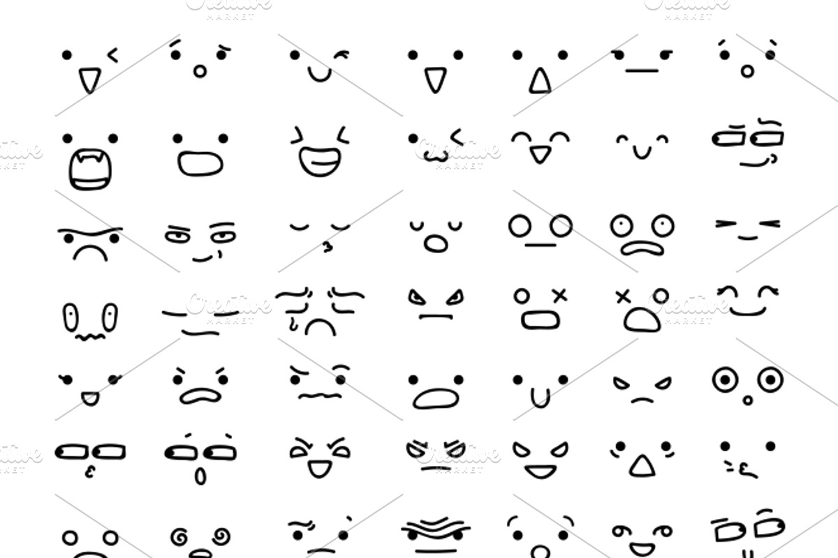 Big set 63 emotions isolated, an Emoji Icon by Modern vector