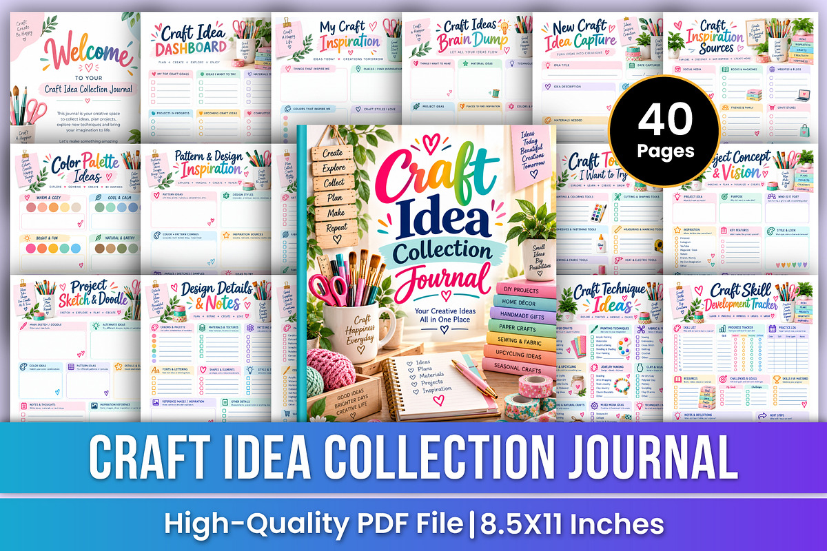 Craft Idea Collection Journal | Craf, a Stationery Template by Mustafiz (Photo 1 of 4)