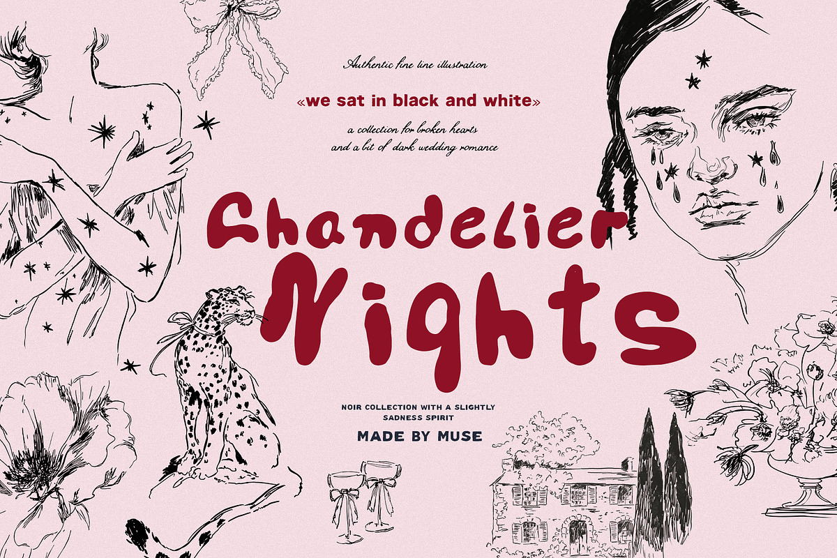 Chandelier Nights Fine Art Clipart, a Decorative Illustration by Muse Artist (Photo 1 of 15)