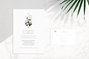 Modern Floral Wedding Invitation Kit