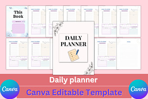 Daily Planner Canva Templates KDP