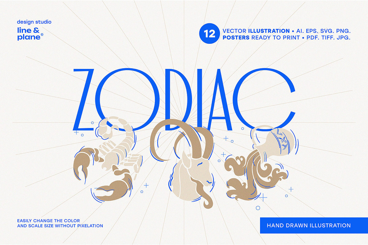 Zodiac Illustrations, an Animal Illustration by line & plane (Photo 1 of 10)