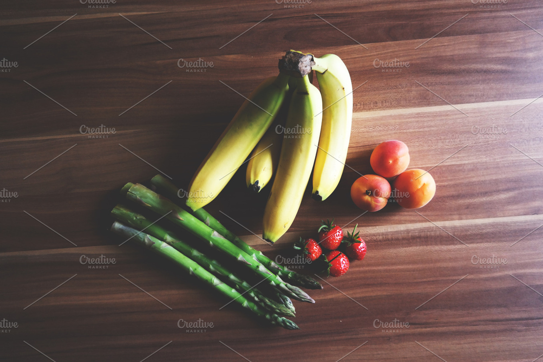Fruits and asparagus