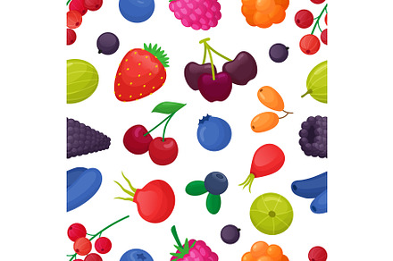 Cartoon berry seamless pattern