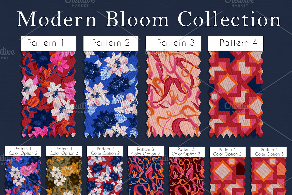 Modern Bloom Pattern Collection, a Pattern Graphic by Nora Gad (Photo 3 of 31)
