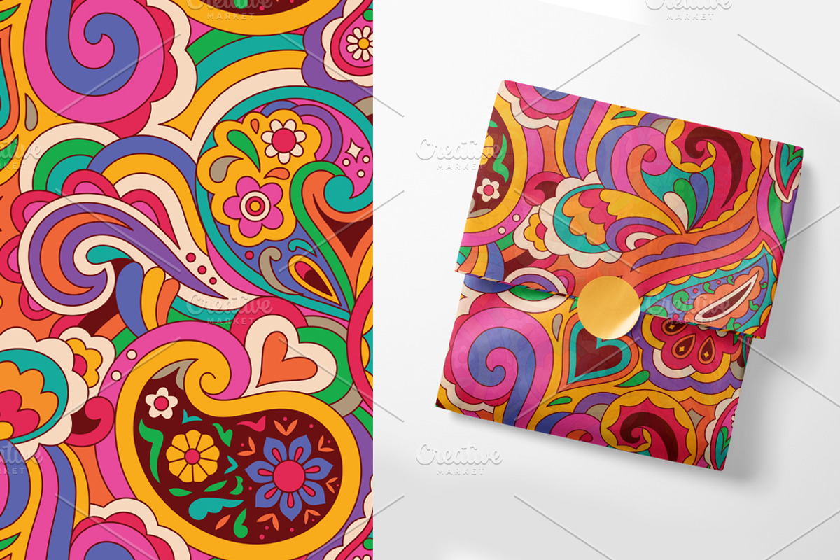 Peace & Love – Psychedelic Patterns, a Pattern Graphic by PenguinHouse (Photo 7 of 7)