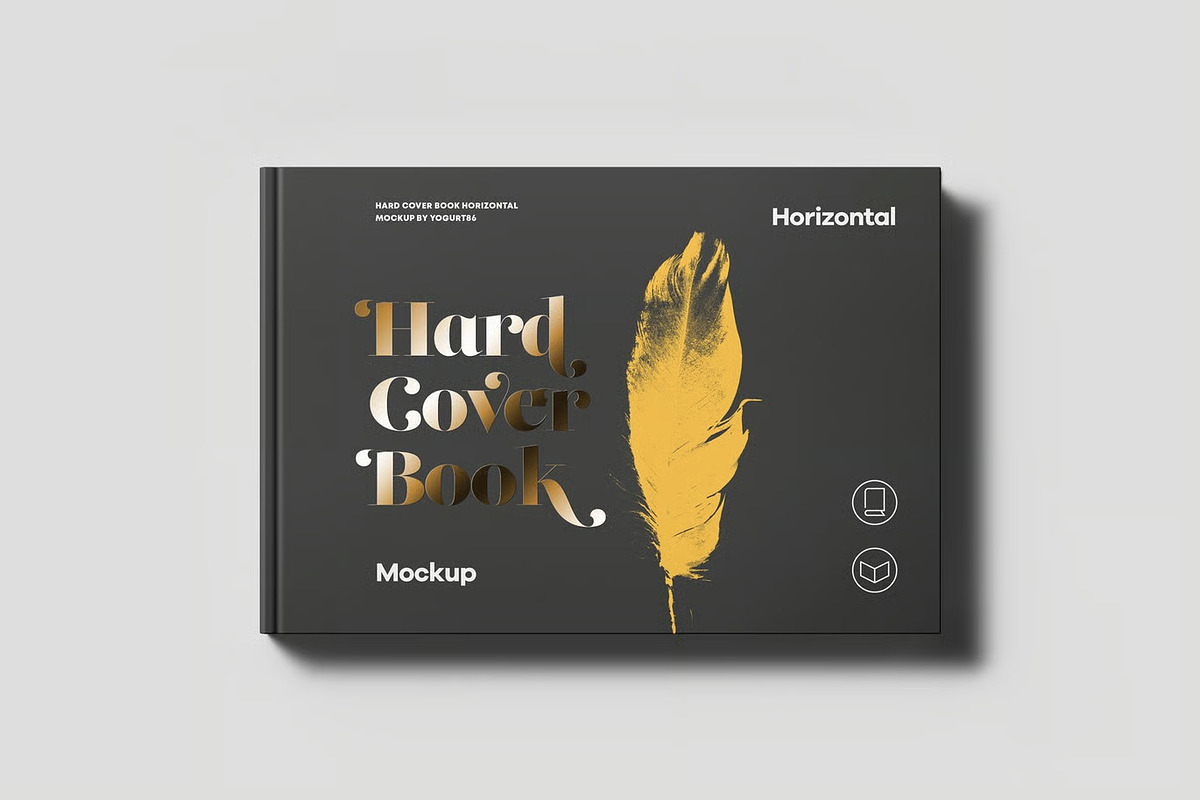 Hard Cover Horizontal Book Mock-up, an Advertising Mockup by zippypixelstudio (Photo 14 of 14)