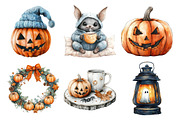 Watercolor Cozy Halloween Clipart, an Illustration by Daily.Designs (Thumbnail 2 of 5)