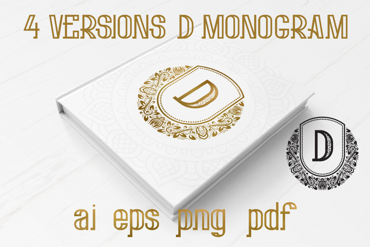 4 versions of D monogram, a Branding & Logo Template by Guten Tag Vector