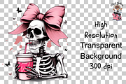 Skeleton PNG with Pink Bow Bundle, a Graphic by Clipart Studio (Thumbnail 10 of 12)
