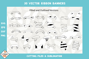 Ribbon Banners bundle SVG