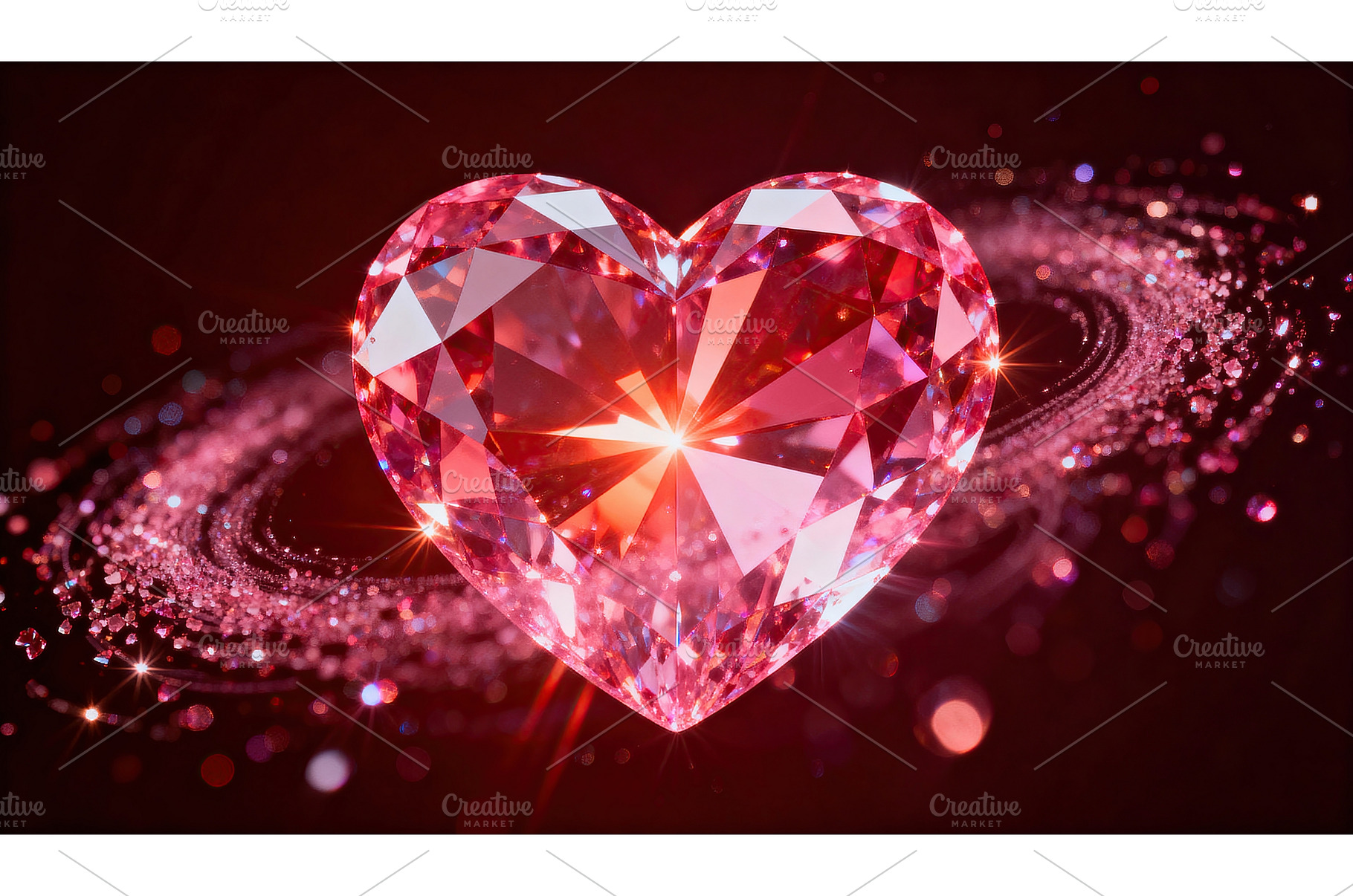 Heart-shaped gemstone glowing with, a Background Photo by tilialucida