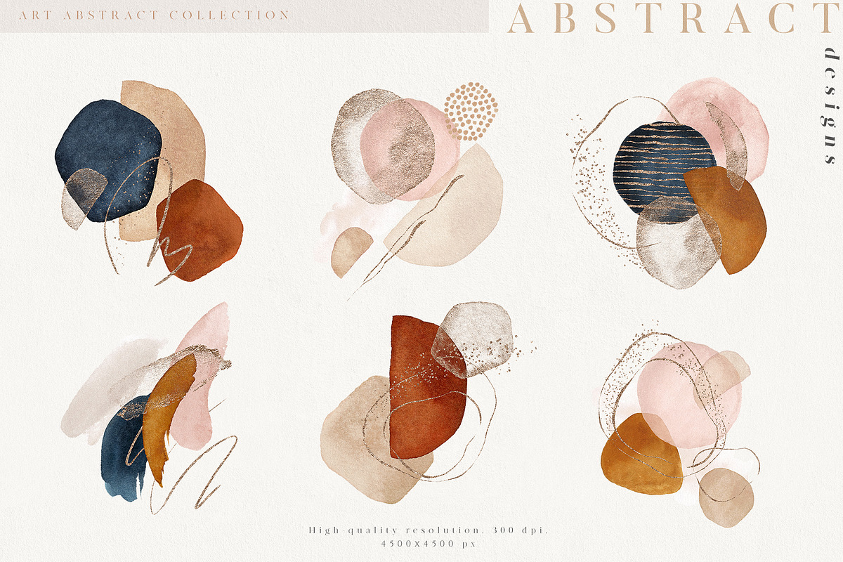 Art Abstract Watercolor Shapes, a Texture Graphic by Veris Studio