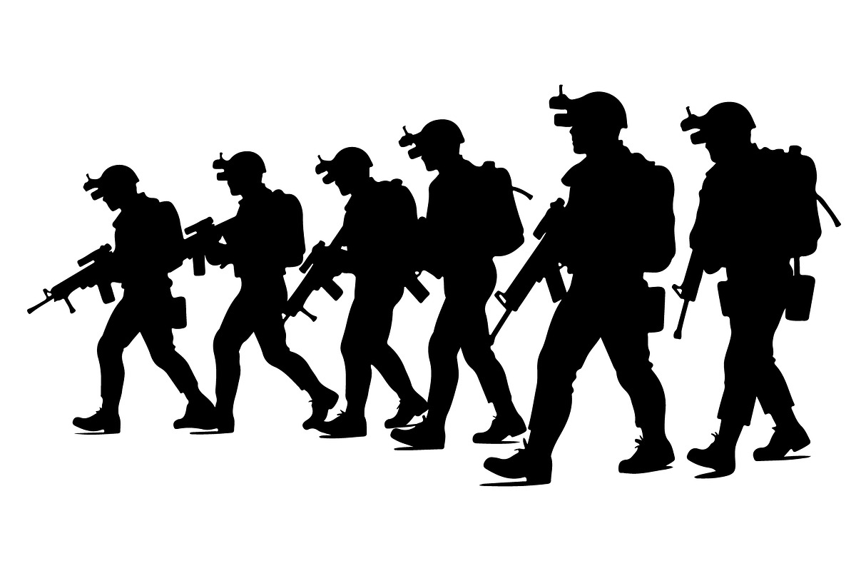 Combat Soldier Silhouettes Bundle, an Illustration by Creativeshirt (Photo 5 of 7)