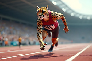 Cheetah running athletes are running, an Animal Photo by Stock Shape