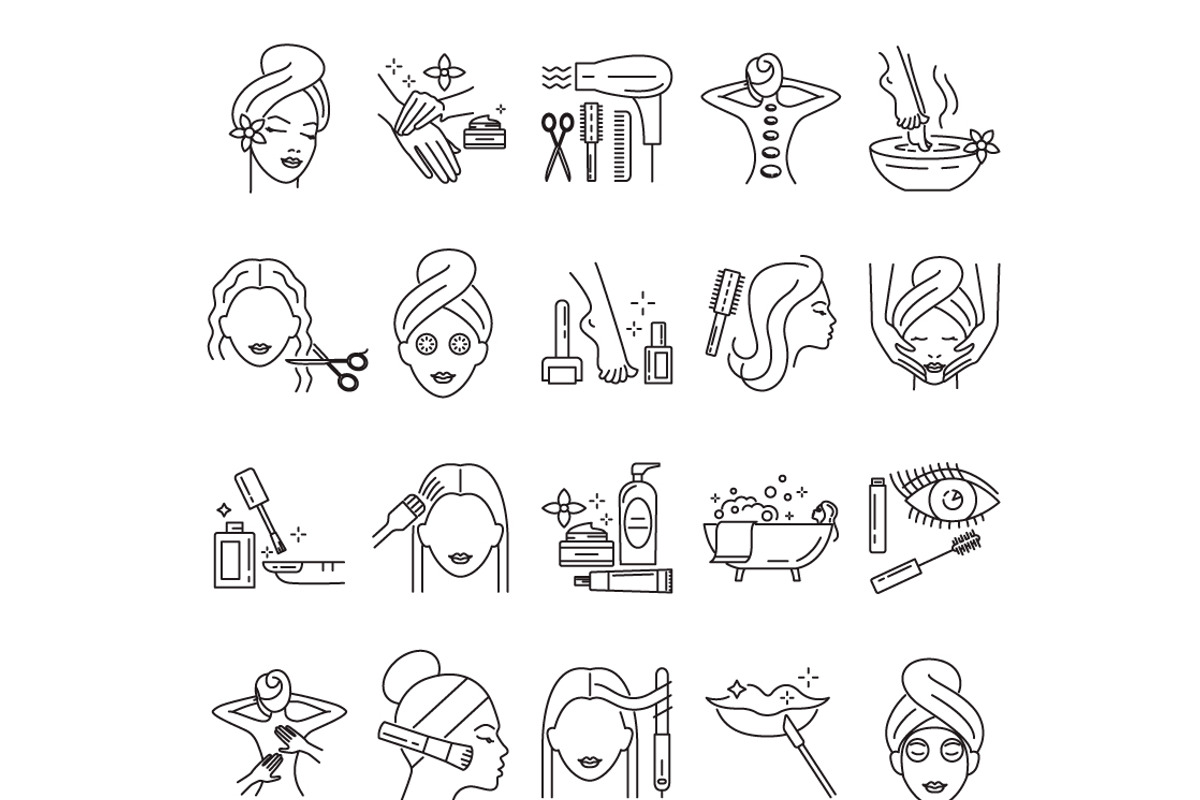 20 beauty and skin care icons set, an Outline Icon by oxy_gen (Photo 1 of 6)