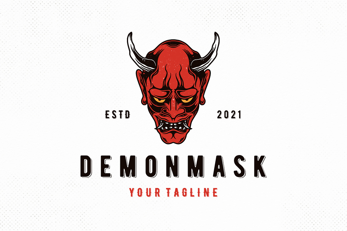 Demon Oni Mask Logo Template, a Branding & Logo Template by vectorwithin (Photo 2 of 3)