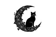 Cat on Crescent Moon Bundle, an Illustration by jahid234 (Thumbnail 10 of 31)
