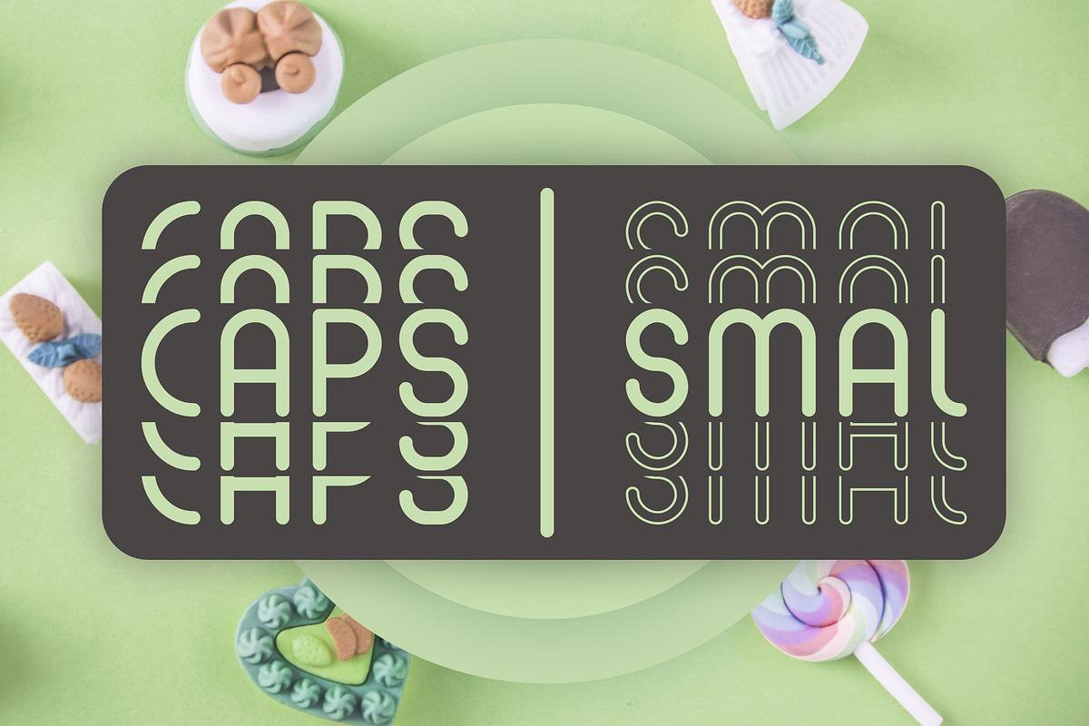 Mint Round - Stacked - Mirrored Font preview 2