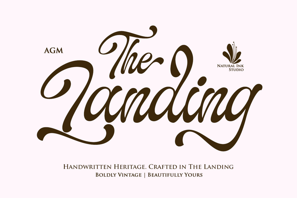 The Landing, a Script Font by Natural Ink Studio (Photo 1 of 10)