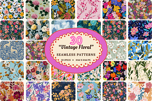 Vintage Floral Seamless Patterns