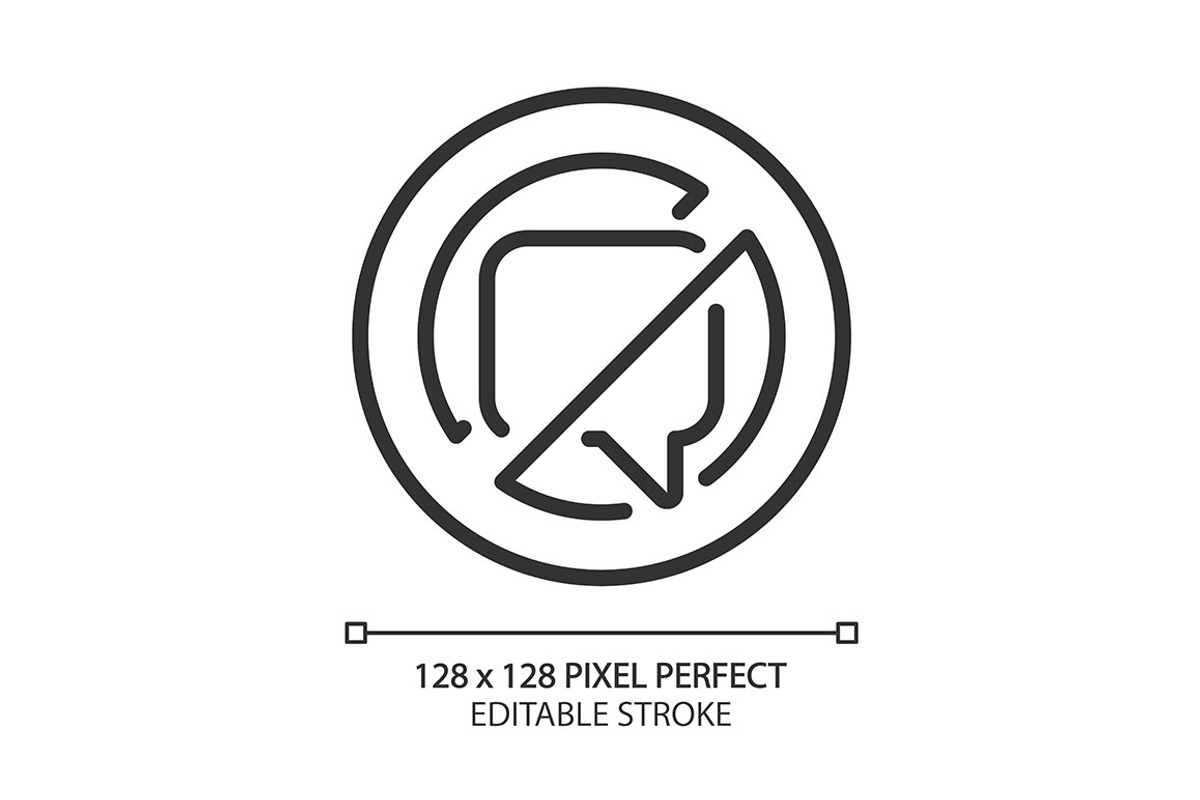 No talking sign pixel perfect linear, an Outline Icon by IMG Visuals