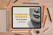 Charcoal Shaders – Procreate Brushes, a Brush Add-On by Sadie Lew (Thumbnail 1 of 4)