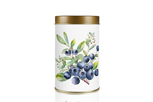 Watercolor Blueberries Clipart