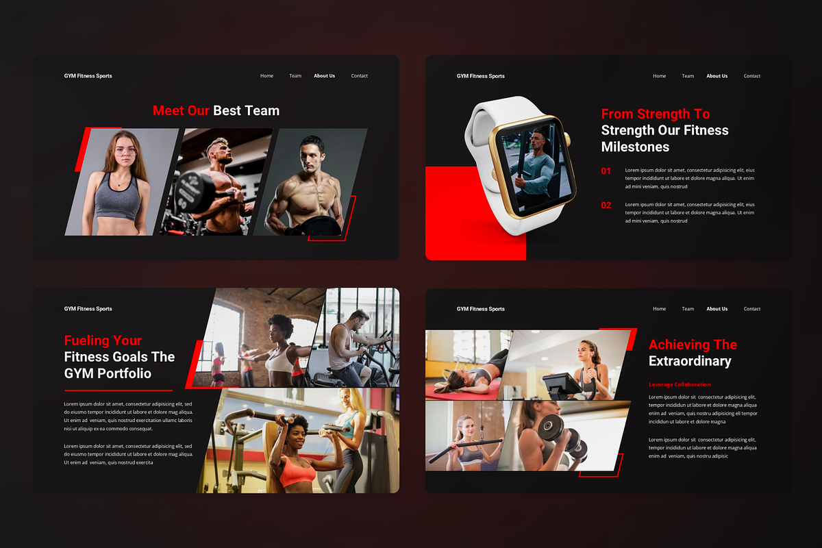 GYM Fitness Sports Google Slides, a Presentation Template by SquidPixey (Photo 3 of 7)