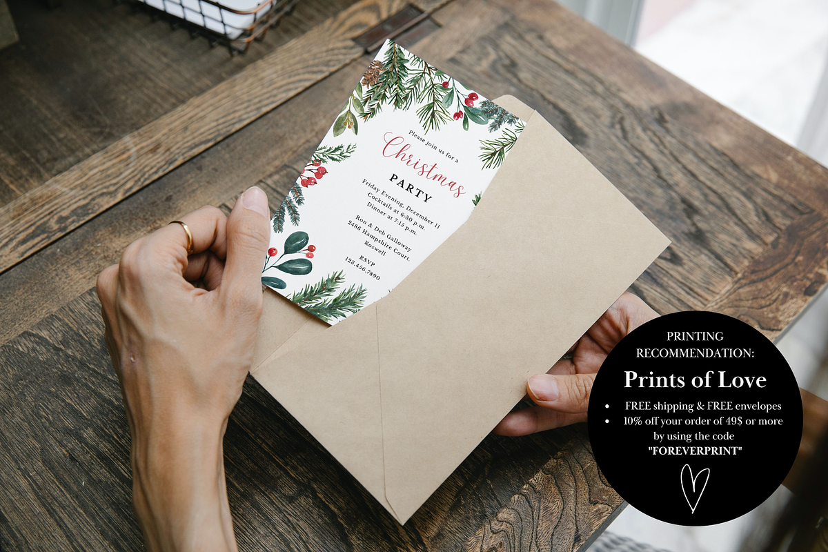 Editable Christmas Party Invitation, an Invitation Template by ForeverPrint (Photo 5 of 9)
