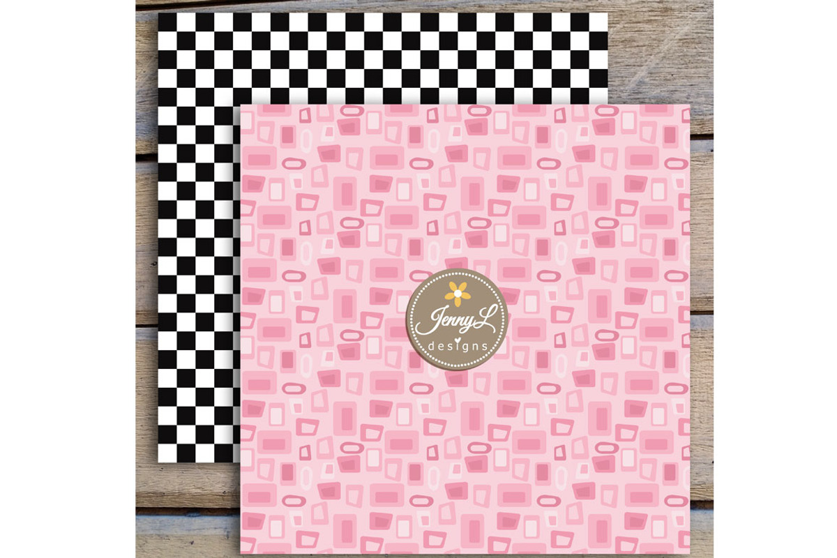 50's Diner Digital Papers Cliparts, a Pattern Graphic by JennyL Designs (Photo 4 of 4)
