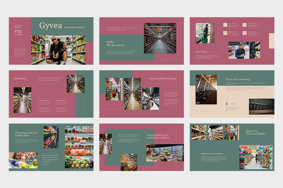 Gyvea : Supermarket Google Slides, a Presentation Template by Punkl Camp (Photo 2 of 9)