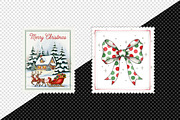 Christmas Postage Stamps PNG, an Illustration by Creative Art (Thumbnail 4 of 8)