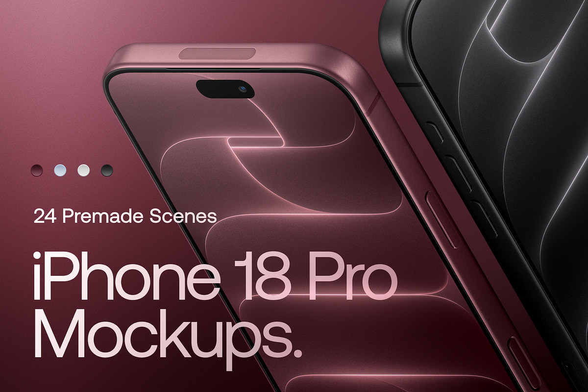 iPhone 18 Pro - 24 Mockups Scenes, an iPhone Mockup by Asylab (Photo 1 of 54)