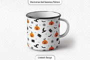 Halloween pattern with cute pumpkins, a Pattern Graphic by lindoet23 (Thumbnail 2 of 3)