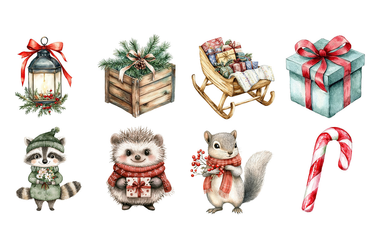 Watercolor Christmas Stories Clipart, a Seasonal Illustration by CitraGraphics (Photo 5 of 5)