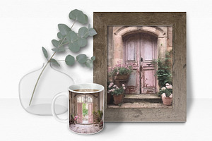 Pale Pink French Doors Paintings